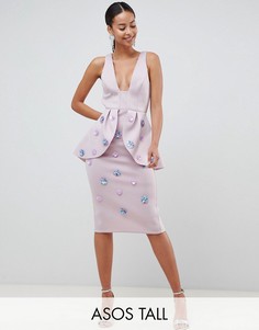 Платье-футляр с отделкой ASOS DESIGN Tall-Фиолетовый