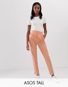 Брюки-сигареты с завышенной талией ASOS DESIGN Tall mix & match-Бежевый
