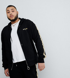 Черная спортивная куртка с золотистыми полосками Sixth June эксклюзивно для ASOS-Черный