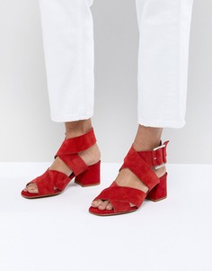 Замшевые босоножки на блочном каблуке ASOS DESIGN Tosh-Красный