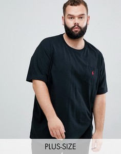Черная футболка с круглым вырезом и логотипом Polo Ralph Lauren Big & Tall-Черный