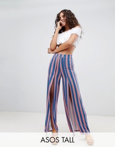 Широкие брюки с разрезами и ацтекскими полосками ASOS DESIGN Tall-Мульти
