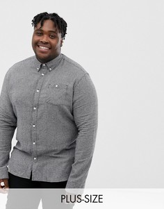 Фланелевая рубашка на пуговицах в ломаную клетку из хлопка с начесом D-Struct PLUS-Черный