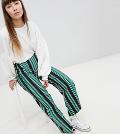 Широкие брюки в полоску New Look-Зеленый