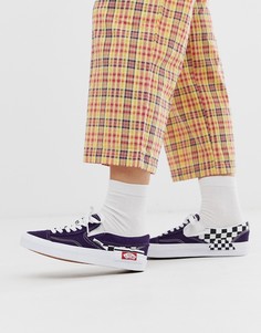 Фиолетовые кроссовки-слипоны с декоративными шнурками Vans-Фиолетовый
