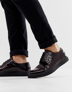 Бордовые лакированные броги ASOS DESIGN-Красный
