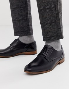 Черные кожаные туфли на шнуровке ASOS DESIGN-Черный