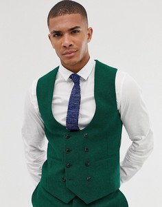 Зеленый свадебный жилет супероблегающего кроя ASOS DESIGN
