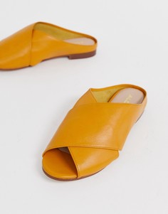 Кожаные сандалии горчичного цвета с перекрещенными ремешками ALDO Rireviel-Желтый