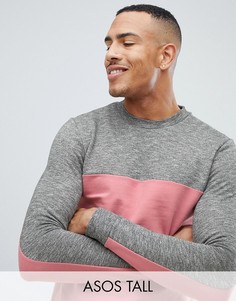 Свитшот в стиле колор блок ASOS DESIGN Tall-Розовый