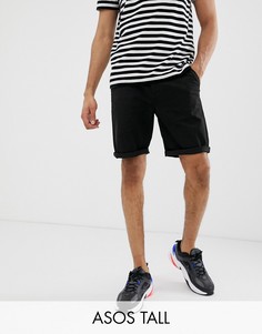 Черные узкие шорты чиносы ASOS DESIGN Tall-Черный