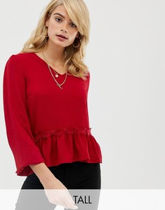 Блузка с оборкой Y.A.S Tall Lumine-Красный