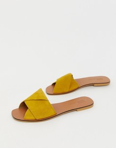 Кожаные сандалии ASOS DESIGN-Желтый