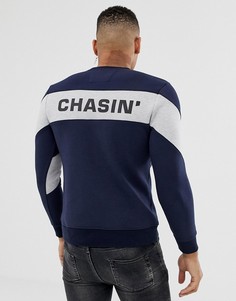 Темно-синий свитшот колор блок Chasin Quincy