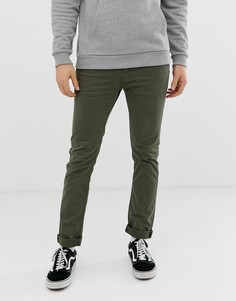 Зауженные зеленые чиносы Nudie Jeans Co Adam-Бежевый