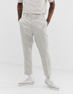 Серебристые суженные книзу жаккардовые брюки ASOS DESIGN-Серебряный