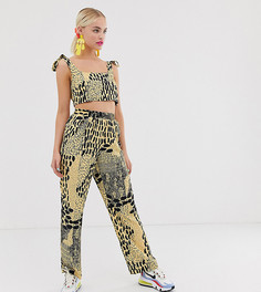 Кроп-топ с квадратным вырезом и звериным принтом ASOS MADE IN KENYA-Мульти