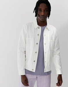 Белая куртка с фиолетовыми полосками ASOS DESIGN-Белый