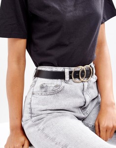 Ремень для джинсов с двумя кольцами ASOS DESIGN-Черный