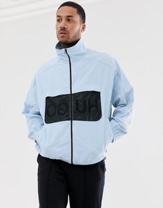 Светло-синяя куртка на молнии с логотипом HUGO Balcano1921-Синий