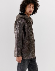 Прозрачная куртка на молнии с леопардовым принтом ASOS DESIGN-Коричневый