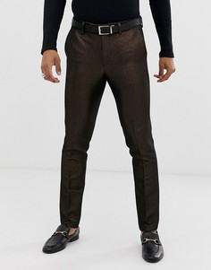 Брюки скинни с эффектом металлик ASOS DESIGN-Черный