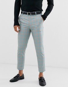 Серые укороченные брюки скинни в клетку ASOS DESIGN-Серый
