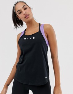 Черный спортивный топ Nike Training Elastika