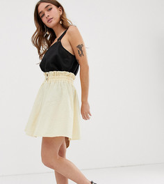 Мини-юбка с присборенным поясом ASOS DESIGN Petite-Кремовый
