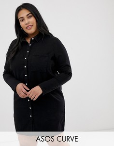 Черное джинсовое платье-рубашка ASOS DESIGN Curve-Черный