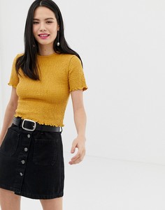 Приталенная футболка с короткими рукавами ASOS DESIGN-Желтый