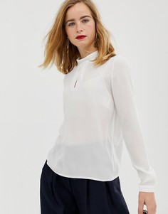 Блузка с отворачивающимся воротником Selected Femme-Кремовый