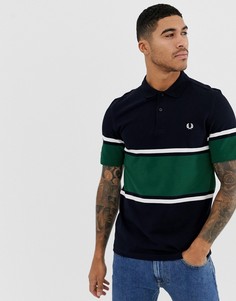 Зеленое поло в полоску Fred Perry-Зеленый