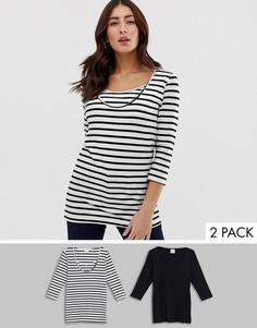 Набор из 2 топов для кормления из органического хлопка с рукавами 3/4 Mamalicious-Мульти Mama.Licious