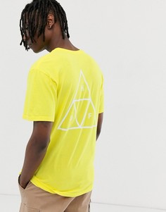 Желтая футболка с принтом треугольников HUF Essentials-Желтый