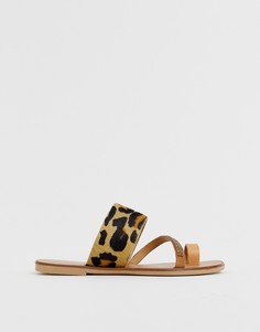 Кожаные сандалии с леопардовым принтом Kurt Geiger Dawn-Мульти