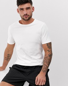 Белая обтягивающая футболка с круглым вырезом River Island-Белый