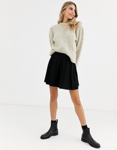 Мини-юбка со складками ASOS DESIGN-Черный