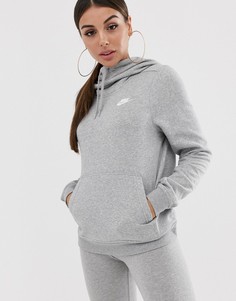 Серый флисовый худи Nike Club