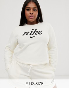 Укороченный свитшот кремового цвета Nike Plus-Кремовый