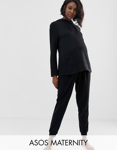 Комплект из худи и джоггеров ASOS DESIGN Maternity-Черный