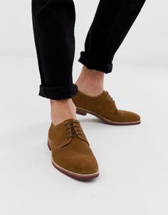 Светло-коричневые замшевые туфли на шнуровке с контрастной подошвой ASOS DESIGN-Светло-коричневый