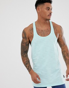 Удлиненная майка-борцовка мятного цвета D-Struct-Зеленый