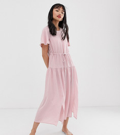 Платье миди в клеточку Fashion Union Petite-Розовый