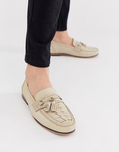 Светло-бежевые кожаные лоферы ASOS DESIGN-Светло-бежевый