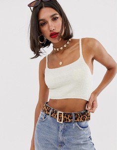 Трикотажная майка ASOS DESIGN-Кремовый