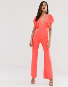 Комбинезон с глубоким вырезом Forever U-Оранжевый