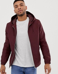 Бордовая спортивная куртка с капюшоном ASOS DESIGN-Красный