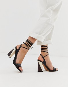 Босоножки на блочном каблуке с ремешками ASOS DESIGN Hummer-Черный