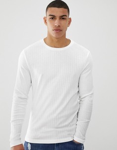Белая футболка в рубчик Burton Menswear-Белый